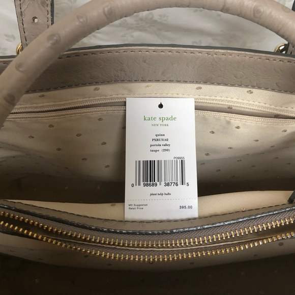 New Kate Spade Quinn Portia Valley (taupe) tote - Picture 7 of 9